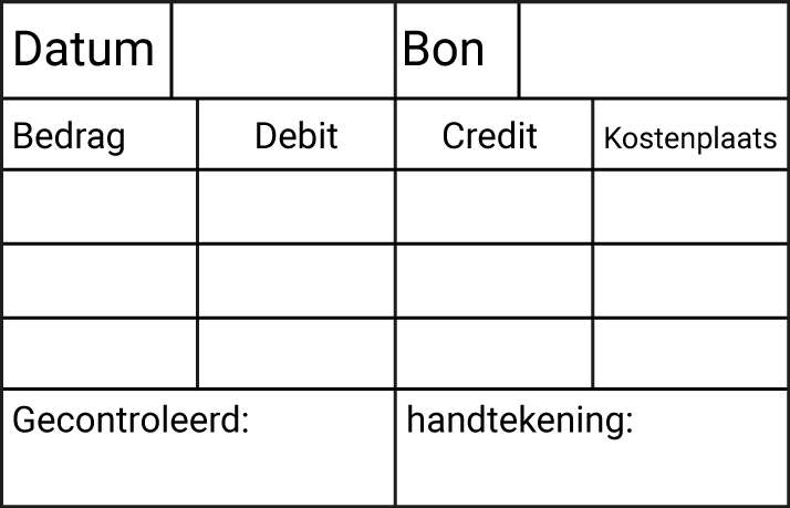 Boekhoudstempel standaardtekst