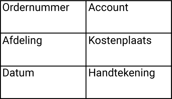 Boekhoudstempel standaardtekst