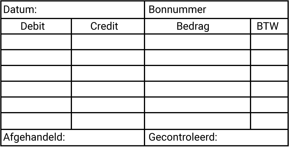 Boekhoudstempel standaardtekst